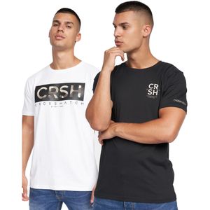 Crosshatch Heren Wamter T-shirt (Set van 2) (S) (Zwart/Wit)