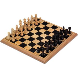 Longfield Games Schaakspel - Houten Uitvoering - 30x30 cm - Inclusief Speelstukken - Koning 60 mm