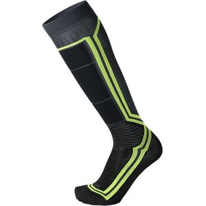 Ski Socks Light Weight Odor Zero X-Static-Zwart / Geel-M