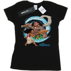 Disney Dames/Dames Moana en Maui Golf Katoenen T-Shirt (XL) (Zwart)