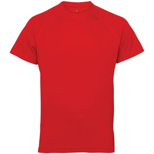 Tri Dri Mens Panelled T-Shirt met korte mouwen (3XL) (Vuurrood)