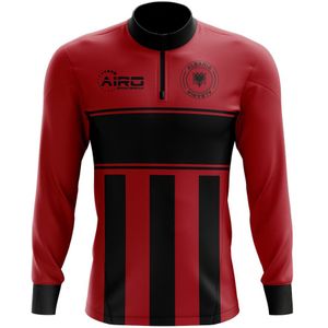 Albania Concept Football Half Zip Midlayer Top (Red-Black)