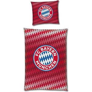 FC Bayern Munich Cotton Crest dekbedovertrekset (Einzelbett) (Rood/Wit/Blauw)