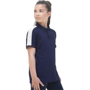 Finden & Hales Kinderen/Kinderen Contrastpaneel Pique Polo Shirt (7-8 Jahre (128)) (Marine / Wit)