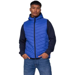 Crosshatch Heren Rawsolid Hooded Gilet (M) (Blauw)