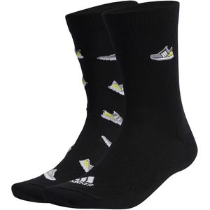 Adidas, Run X Ultraboost schoen Love grafische sokken 2 paar, sokken, zwart wit, M, unisex-volwassene