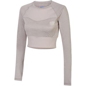 Umbro Dames/Dames Pro Training Crop Top met lange mouwen (36 DE) (Zilvergrijs gemêleerd)