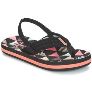 Reef Little AHI Surf Flag zwart roze slippers baby's