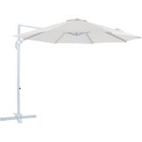 AXI Marisol Zweefparasol Rond Ø 300 cm in Wit / Beige | Ronde Parasol voor tuin met Aluminium Frame | Inclusief kruisvoet & hoes | Kantelbaar & 360° draaibaar