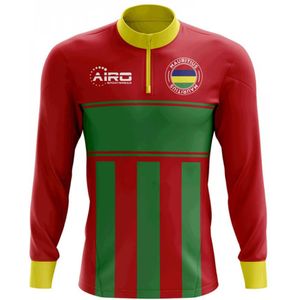 Mauritius Concept Football Half Zip Midlayer Top (Red-Green)