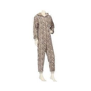 Apollo - Onesie dames - Leopard onesie - Grijs - Maat L/XL - Onesie volwassenen - - Onesie volwasssenen vrouwen pyama