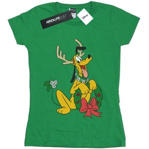Disney Dames/Dames Pluto Kerst Rendier Katoenen T-Shirt (S) (Iers Groen)