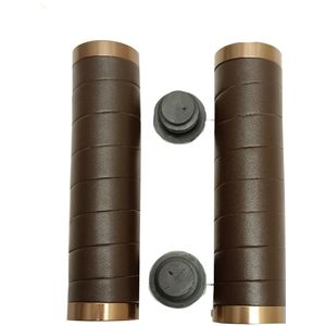 FALKX handvatten, bruin leer met dubbele lock ring, lengte: 130/130mm, werkplaatsverpakking