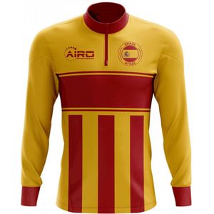 Spain Concept Football Half Zip Midlayer Top (Yellow-Red)