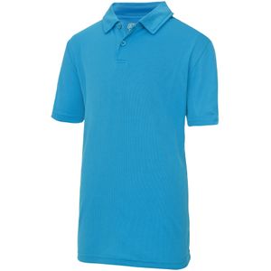Just Cool Kinder Unisex Sport Polo Plain Shirt (Pakket van 2) (9-11 Jahre) (Saffier)