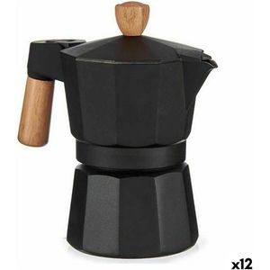 Italiaanse Koffiepot Hout Aluminium 150 ml (12 Stuks)