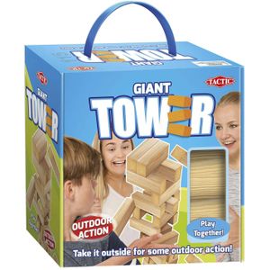 XL Tower - Spannend evenwichtsspel voor buiten - Geschikt voor 2 of meer spelers - Leeftijd vanaf 7 jaar - Inclusief 30 houten blokken