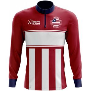 Liberia Concept Football Half Zip Midlayer Top (Red-White)