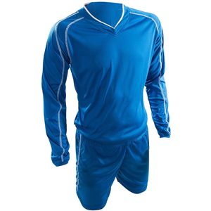 Precision Uniseksekseksekset voor volwassenen Marseille T-Shirt & Shorts (L) (Koningsblauw/Wit)