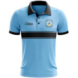 Saint Lucia Concept Stripe Polo Shirt (Sky)