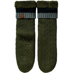 Apollo - Huissokken heren met vacht - Anti slip - Groen - One size - Fluffy sokken - Slofsokken - Huissokken anti slip - Huisokken - Warme sokken heren