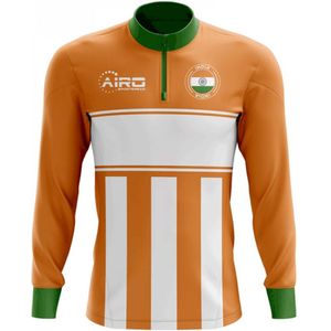 India Concept Football Half Zip Midlayer Top (Orange-White)
