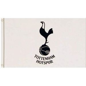 Spot On Gifts - Tottenham Hotspurs FC Core Vlag met Clubwapen  (Wit/Navy)