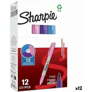 Permanente markeerstift Sharpie Paars Roze Turkoois 0,9 mm (12 Stuks)