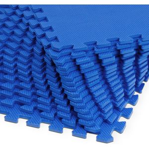 Vloerbescherming - Puzzelmat 32-delig Blauw afmeting 180x360x1cm