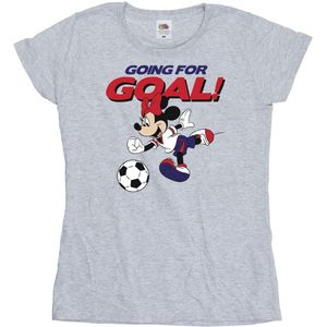 Disney Dames/Dames Minnie Mouse Gaan Voor Doel Katoenen T-Shirt (S) (Sportgrijs)