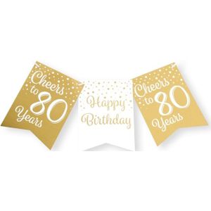 Paperdreams Party Flag Banner Goud/wit - 80