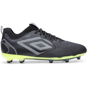 Umbro Heren Tocco 2 Pro Leren Stevige Grond Laarzen (42,5 EU) (Zwart/rustig grijs/limoengeel)