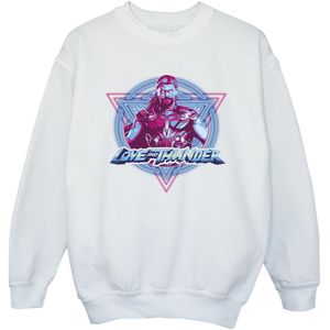 Marvel Meisjes Thor Love And Thunder Neon Badge Sweatshirt (140-146) (Wit)