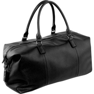 Quadra NuHude Faux Leather Weekender Holdall-tas  (Zwart)