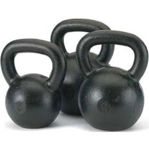 Kettlebell met rubber voet 4 kg - Zwart