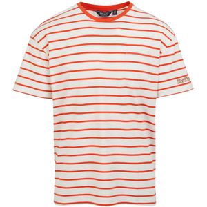 Regatta Heren Shorebay II Stripe T-shirt (M) (Wit/Rusty Oranje)