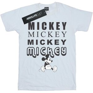 Disney Womens/Ladies Mickey Mouse Sitting Cotton Boyfriend T-Shirt