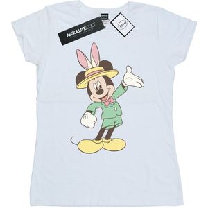 Disney Dames/Dames Mickey Mouse Paashaas Katoenen T-Shirt (XL) (Wit)