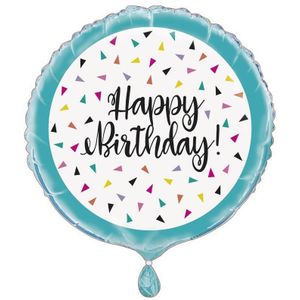 Unique Party Confetti Happy Birthday Foil Balloon