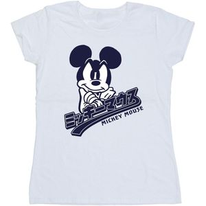 Disney Dames/Dames Mickey Mouse Japans Katoenen T-Shirt (L) (Wit)