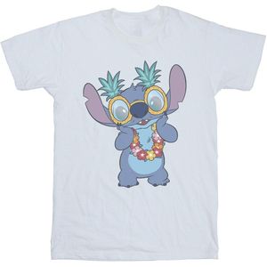Disney Heren Lilo en Stitch Tropical Fun T-Shirt (4XL) (Wit)
