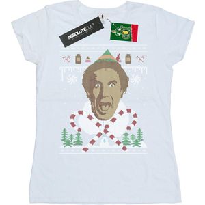 Elf Dames/Dames Kerst Fair Isle Katoenen T-Shirt (S) (Wit)