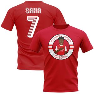 Bukayo Saka Arsenal Illustration T-shirt (Red)
