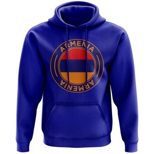 Armenia Football Badge Hoodie (Blue)