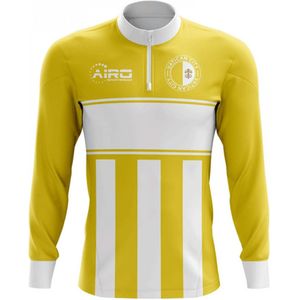 Vatican City Concept Football Half Zip Midlayer Top (Yellow-White)