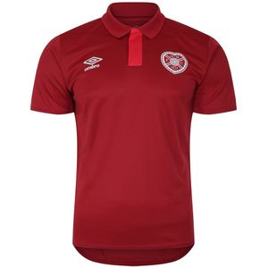 Umbro Heren 23/24 Heart Of Midlothian FC Polyester Poloshirt (L) (Diep Claret/Teaberry)