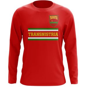 Transnistria Core Football Country Long Sleeve T-Shirt (Red)