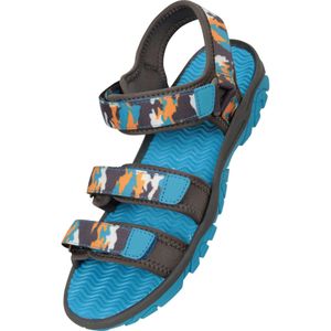 Mountain Warehouse Camouflage 3 Touch Fastening sandalen voor kinderen/kinderen (33 EU) (Donker groenblauw)