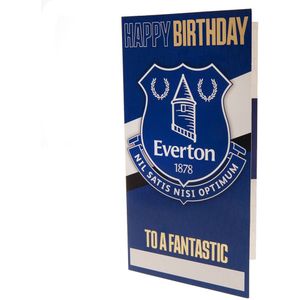 Everton FC Gepersonaliseerde verjaardagskaart met stickers  (Blauw/Wit/Goud)