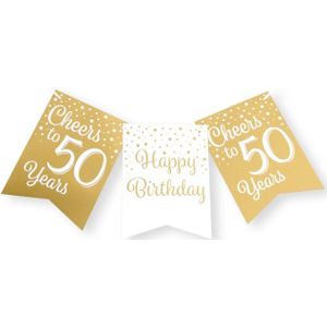Paperdreams Party Flag Banner Goud/wit - 50